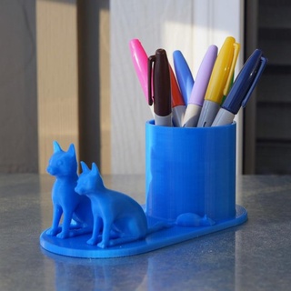gato bolígrafo soporte philippe barreaud hogar casa jardín oficina titulares gatito rata sharpie titular pluma Sharpieholder 3d print model - Mito3D