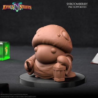 funghi mirtilli miniatura pre supported epiche cose negozio carina draghi dungeon fantasia mini gioco tavolo fungo d finale dnd miconide npc 5e shroomie epicsnstuffs 3d print model - Mito3D