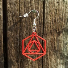 earrings octahedron 1 jewellery 3d printing printed 3d print model - Mito3D