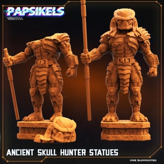 ancient skull hunter statues papsikels miniatures Tabletop Characters & Creatures Sci-Fi Universe terrain 3d print model - Mito3D