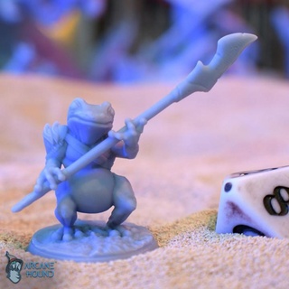 frog warrior - pre-supported arcane hound Tabletop Characters & Creatures Fantasy Universe Store fantasy miniatures rpg miniature dnd toad ttrpg swamp polearm 3d print model - Mito3D