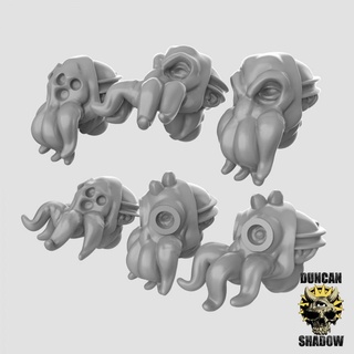mythos cultist heads pre supported duncan shadow Tabletop Characters & Creatures Fantasy Universe Store kit multipart cthulhu lovecraft kitbash 3d print model - Mito3D
