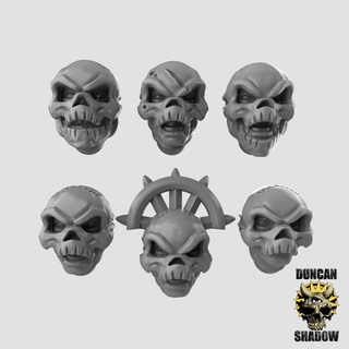 cultist skull heads pre supported duncan shadow Tabletop Characters & Creatures Fantasy Universe Store kit dungeonsanddragons dnd bash 3d print model - Mito3D