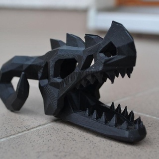 low poly dragon skull nik zukov Home & Garden Homeware Ornaments paper punch 3d print model - Mito3D