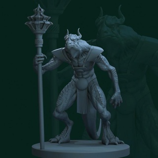 lizard shaman 3dprintingrealms Tabletop Characters & Creatures Fantasy Universe alien dnd 3d print model - Mito3D