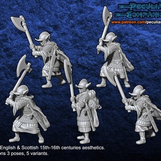 anglo-scottish elfs - royal lions ramiro olano Tabletop Characters & Creatures Fantasy Universe fantasy wargames high infantry axes 3d print model - Mito3D