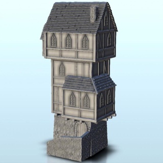 medieval house tower stone stair 7 - dark age scenery terrain wargame hartolia miniatures Tabletop 3D Printable Terrain Fantasy 3d print printable accessories architecture building fantasy game games play printing warhammer figures role dungeon 3d print model - Mito3D