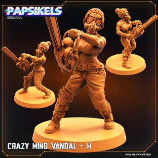crazy mind vandal - h papsikels miniatures Tabletop Characters & Creatures Sci-Fi Universe female mask 3d print model - Mito3D