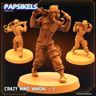 crazy mind vandal - f papsikels miniatures Tabletop Characters & Creatures Sci-Fi Universe psycho lands border 3d print model - Mito3D