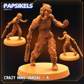 crazy mind vandal - papsikels miniatures Tabletop Characters & Creatures Sci-Fi Universe mask psycho borderlands masked 3d print model - Mito3D