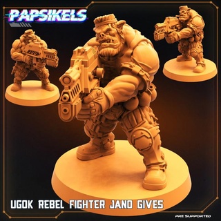 ugok rebel fighter jano gives papsikels miniatures Tabletop Characters & Creatures Sci-Fi Universe rifle 3d print model - Mito3D