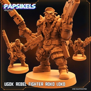 ugok rebel fighter roko loko papsikels miniatures Tabletop Characters & Creatures Sci-Fi Universe shotgun barret 3d print model - Mito3D
