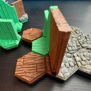 wdhex carreaux maison bois extérieur murs Diona table 3D imprimable terrain fantaisie rpg donjons Dragons hexagones dnd donjontiles tabletteoptère tabletteoprpg dndterrain rpgterrain hextiles 3d print model - Mito3D