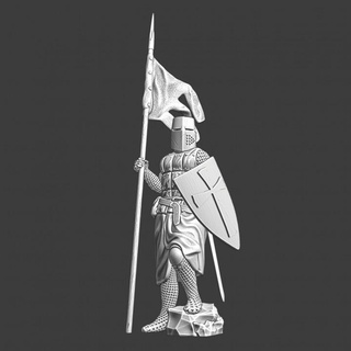 medieval teutonic knight banner lance northern crusades miniatures Tabletop Characters & Creatures Historical Universe printable model wargaming warrior miniature tabletop templar 28mm crusader 3d print model - Mito3D