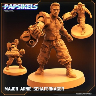 major arnie schafernager papsikels miniatures Tabletop Characters & Creatures Sci-Fi Universe arms bionic cyber 3d print model - Mito3D