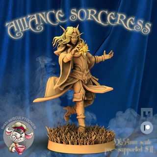 sorceress alliance scultore tavolo personaggi creature fantasia universo elfo mago warcraft Wow gioco guerra dnd maga 32mm 32 54mm 54 3d print model - Mito3D