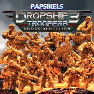april 2022 release - dropship troopers 2 ugoks rebellion papsikels miniatures Tabletop Characters & Creatures Sci-Fi Universe Store set launcher mech missile ugok 3d print model - Mito3D