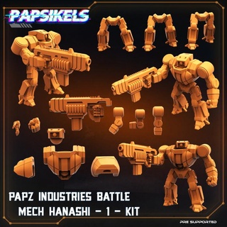papz indústrias batalha mech proibição 1 kit papsikels miniaturas tampo mesa personagens criaturas Sci Fi universo modular Guerreiro 3d print model - Mito3D