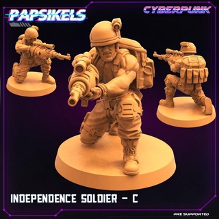 independence soldier - c papsikels miniatures Tabletop Characters & Creatures Sci-Fi Universe modular trooper rouge 3d print model - Mito3D
