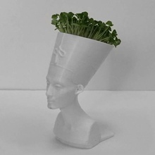 reina nefertiti mini maceta jardín 3d print model - Mito3D