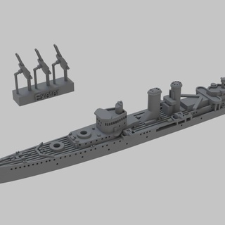 hms Exeter Lee mccoll tampo mesa personagens criaturas histórico universo veículos maquinas barco cruzador marinha real navio ww2 guerra 3d print model - Mito3D
