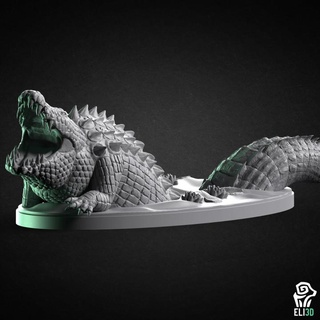 géant marais crocodile 3d ventilateur art table personnages créatures animal créature reptile alligator 3d print model - Mito3D