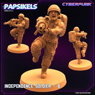 independence soldier - b papsikels miniatures Tabletop Characters & Creatures Sci-Fi Universe modular trooper rouge 3d print model - Mito3D