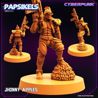 jhonny apples papsikels miniatures Tabletop Characters & Creatures Fantasy Universe robot member gang 3d print model - Mito3D