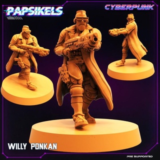 willy ponkan papsikels miniaturas tampo mesa personagens criaturas Sci Fi universo robô assassino 3d print model - Mito3D