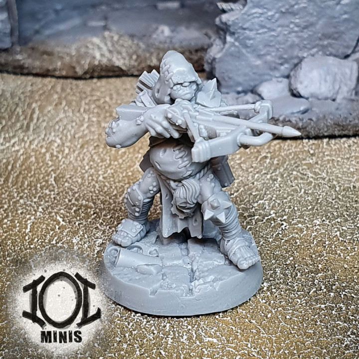 bracconaggio mutante arciere imitazione vita miniature tavolo personaggi creature fantasia universo draghi dungeon forchetta cucchiaio Guerre stellari warhammer coltello necromunda ricaduta balestra stargrave starfinder 40000 mutie scavvi 3D print model - Mito3D