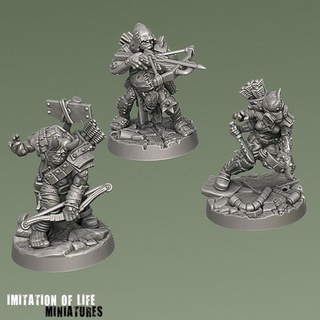 mutant archers bundle imitation life miniatures Tabletop Characters & Creatures Fantasy Universe arrow future warhammer tech necromunda fallout post bow apocalypse crossbow low stargrave apocalyptic presupported mutie inq28 scavvy 3d print model - Mito3D