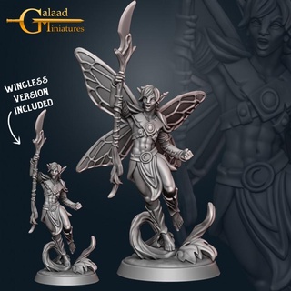 fairy elf 03 - march release galaad miniatures Store dragon fantasy forest man roleplay spear magic male tabletop dungeon spirit fairies woodland 3d print model - Mito3D