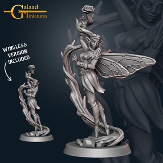 fairy elf 06 - march release galaad miniatures Store dragon fantasy female forest girl roleplay rose magic staff tabletop dungeon spirit fairies woodland 3d print model - Mito3D