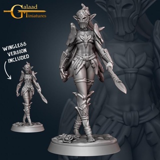 fairy elf 09 - march release galaad miniatures dragon fantasy female forest girl roleplay spear magic tabletop dungeon spirit fairies woodland masked 3d print model - Mito3D