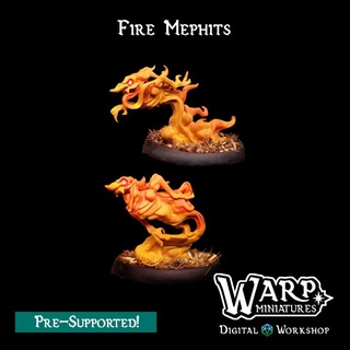 fire mephits warp miniatures Tabletop Characters & Creatures Fantasy Universe Store demon devil dragons dungeons elemental flame 28mm dnd pathfinder demons mephit imp devils imps 3d print model - Mito3D
