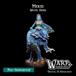 marid - water genie warp miniatures Tabletop Characters & Creatures Fantasy Universe Store dragons dungeons sea warhammer miniature elemental 28mm dnd pathfinder 32mm aqua 3d print model - Mito3D