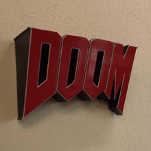 doom wall logo fan art mount writing emblem 3d print model - Mito3D