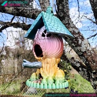 easter egg birdhouse stratation design Home & Garden Furniture Store spring planter decor birdfeeder 3d print model - Mito3D