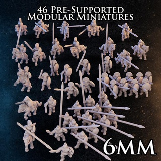 6mm ancient greek army 2 productions diratia Tabletop Characters & Creatures Historical Universe helmet shield soldier companion spartan cavalry phalanx macedonian 10mm pike hoplite successor 3d print model - Mito3D