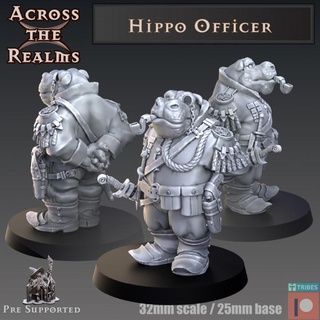 hippo officer across realms Tabletop Characters & Creatures Fantasy Universe Store gaming miniatures rpg tabletop dnd pathfinder giff 5e ogryn 3d print model - Mito3D