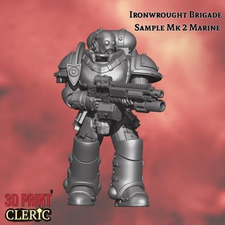 ironwrought brigade ii - mk2 marine 3d print cleric Tabletop Characters & Creatures Sci-Fi Universe 40k mask space warhammer steampunk gas rivet bolter adeptus astartes primaris plate armor 3d print model - Mito3D