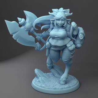 Belle holstaur dövüşçü ikiz tanrıça minyatürler mağaza barbar inek kadın kız Minotaur sığır 3d print model - Mito3D