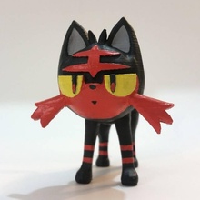 litten pokemon sol lua starter fan art figura figurine miniatura escreva 3d print model - Mito3D