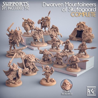 dwarven mountaineers skutagaard presupported artisan guild Tabletop Characters & Creatures Fantasy Universe dragons dungeons fantasy giant mini modular rpg troll miniature dwarf tabletop supports wargame mountain dnd warriors dwarves ttrpg units supported trudvang 3d print model - Mito3D