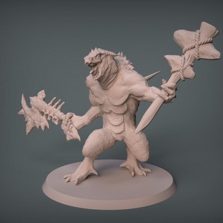 kertenkele Dragonborn Berseker imp3dsion masaüstü karakterler yaratıklar fantezi Evren canavar yaratık Ejderha ejderhalar Zindanlar asker savaşçı d dnd Drake insansı 3d print model - Mito3D