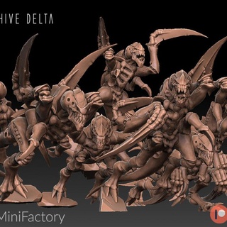 leapers squad hive delta Tabletop Characters & Creatures Sci-Fi Universe alien bug miniatures models sci-fi scifi swarm xenomorph xenos tyranid nids hivedelta hormagaunt 3d print model - Mito3D