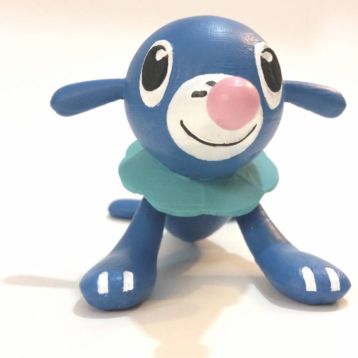 popplio pokemon sole luna acqua avviamento fan art figura figurina in miniatura motorino tipo 3D print model - Mito3D