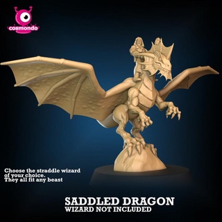 Drachen gesattelt befreien Zauberer Kosmondo Tischplatte Zeichen Kreaturen Fantasie Universum Dungeons dnd 3d print model - Mito3D