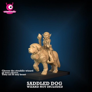 battle dog saddled ridding fantasy wizards cosmondo Tabletop Characters & Creatures Fantasy Universe dragons dungeons dnd 3d print model - Mito3D