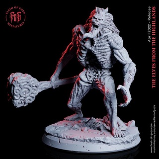 Berg Yeti Fleisch Götter Kreatur Fantasie Monster Ring Rollenspiel Troll Oger Höhle dnd Humanoid Eddie Hand Ältestenring 3d print model - Mito3D
